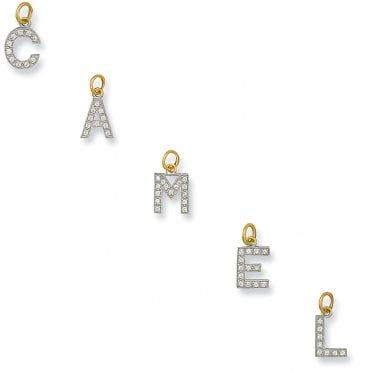 9ct Gold Small Cubic Zirconia Initial B Pendant
