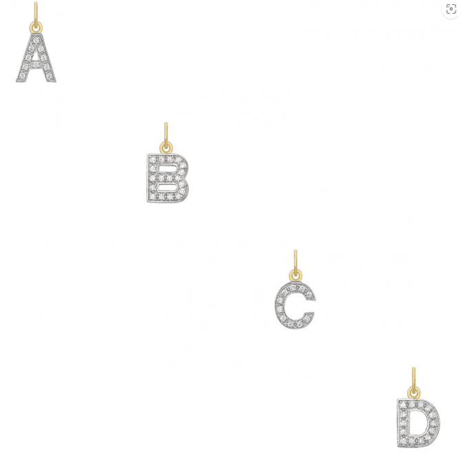 Eternity 9ct Gold Small Cubic Zirconia Initial J Pendant