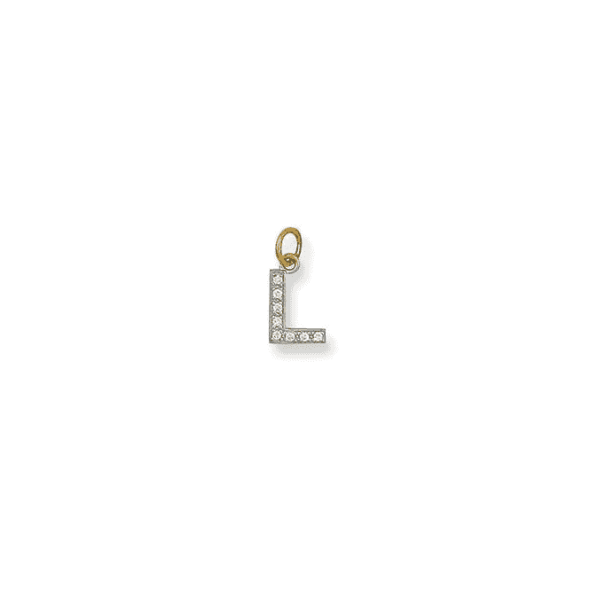 Eternity 9ct Gold Small Cubic Zirconia Initial L Pendant