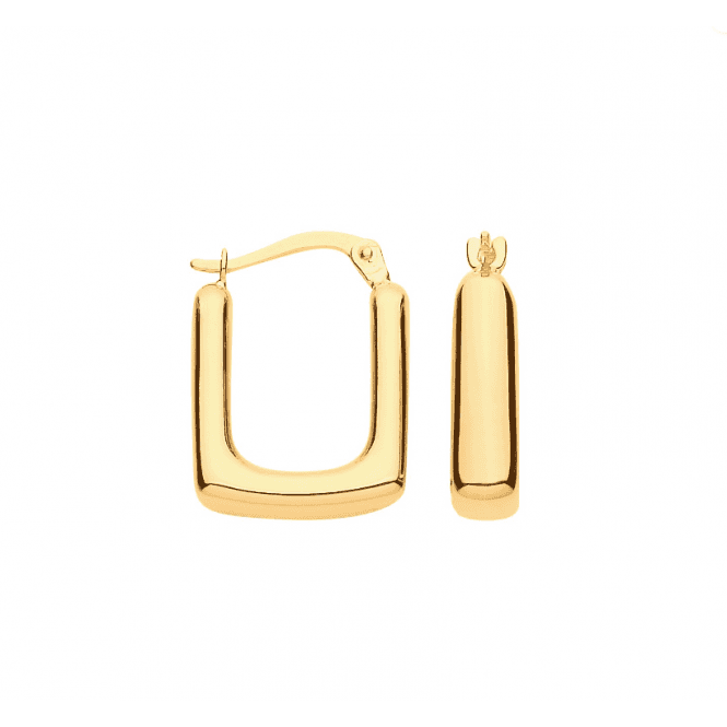Eternity 9ct Gold Small Square Hoop Earrings