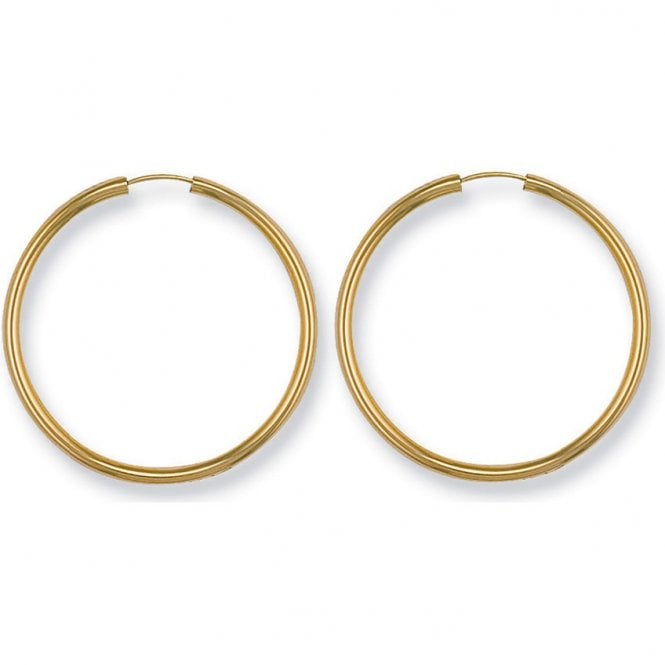 Eternity 9ct Large Polished 35mm Sleeper Hoop Earrings