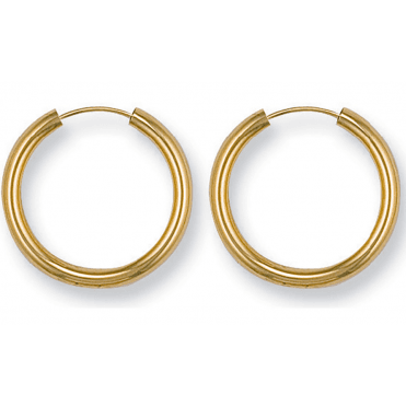 9ct Medium Polished Sleeper Hoop Earrings