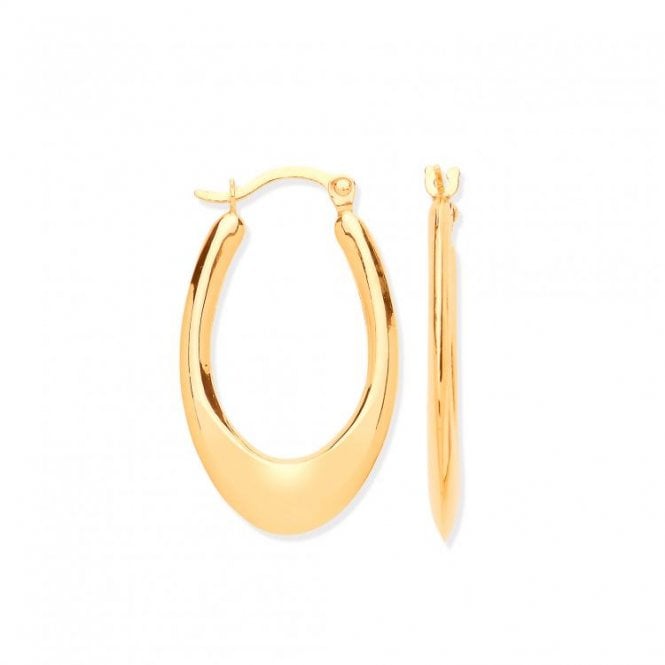 Eternity 9ct Polished Oval Creole Hoop Earrings