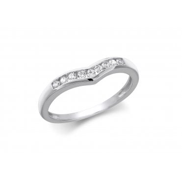 9ct Wh CZ Chan Set Wishbone 1/2 Eter M