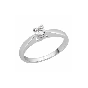 9ct White Gold 1/2 Carat Diamond Solitaire Ring
