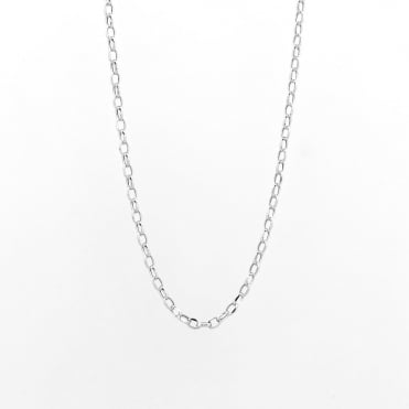 9ct White Gold 18'' Diamond Cut Belcher Chain