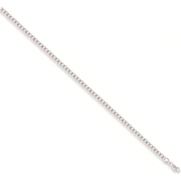 9ct White Gold 18" Solid Open Diamond Cut Curb Chain