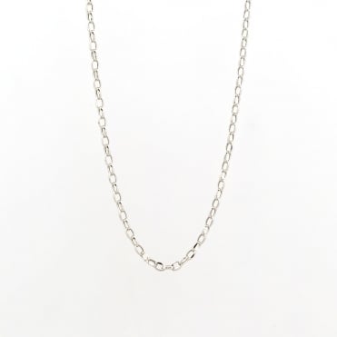 9ct White Gold 20'' Diamond Cut Belcher Chain
