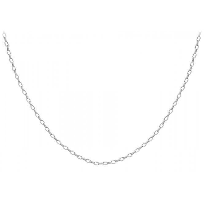 Eternity 9ct White Gold 24'' Oval Belcher Chain