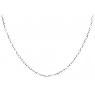 9ct White Gold 24'' Oval Belcher Chain