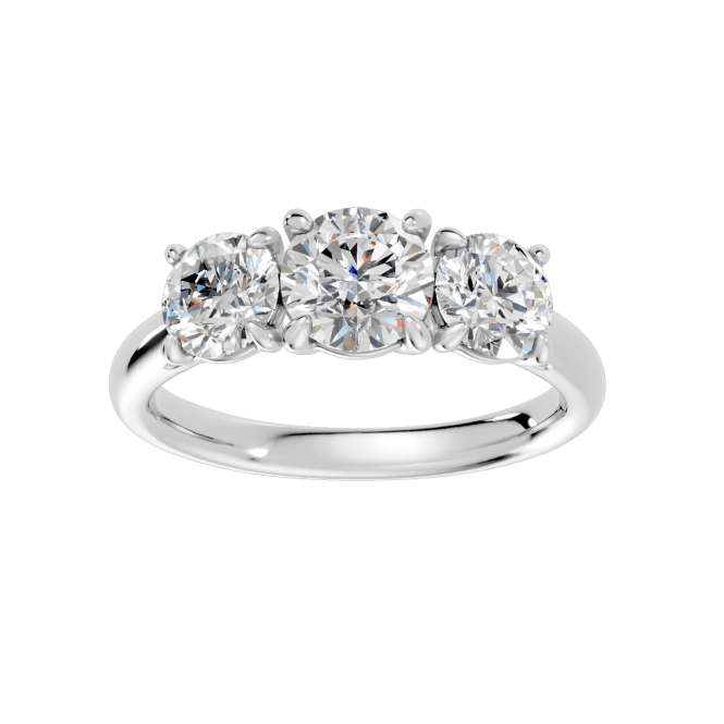 Eternity 9ct White Gold 3 Round Straight Lab Diamond Ring 3.06 Carats