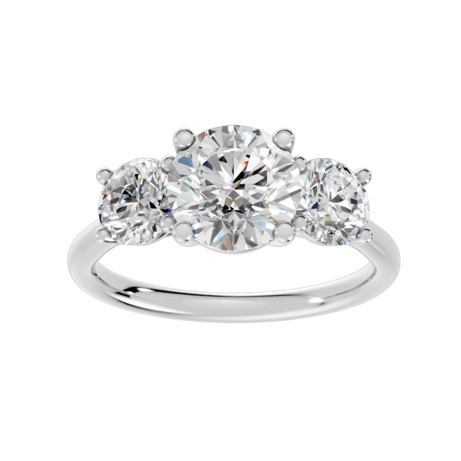 Eternity 9ct White Gold 3 Stone Straight Lab Diamond Ring 2.28 Carats