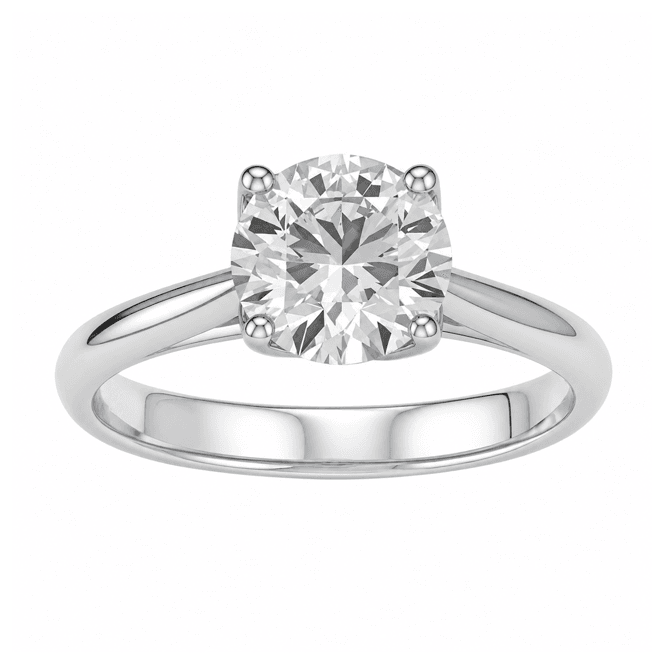 Eternity 9ct White Gold 4 Claw Solitaire Lab Diamond Ring 1.68 Carats
