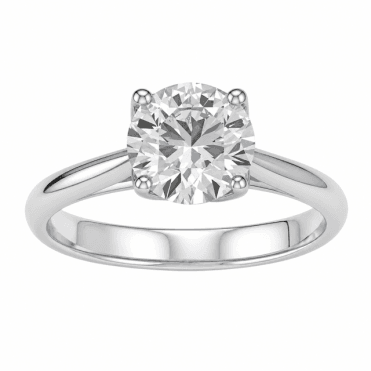9ct White Gold 4 Claw Solitaire Lab Diamond Ring 1.68 Carats
