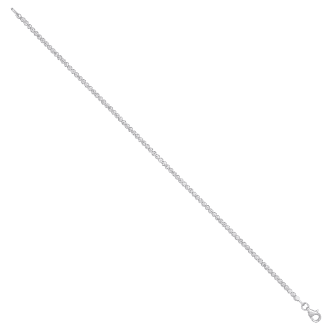 Eternity 9ct White Gold Cubic Zirconia Tennis Bracelet