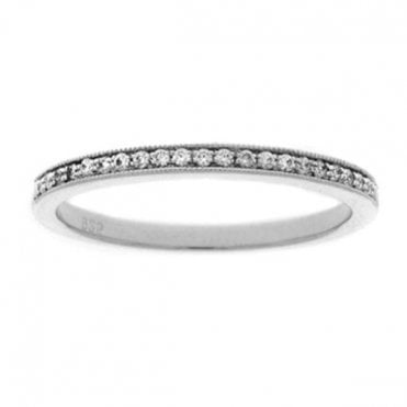 9ct White Gold Diamond Channel Set Ring