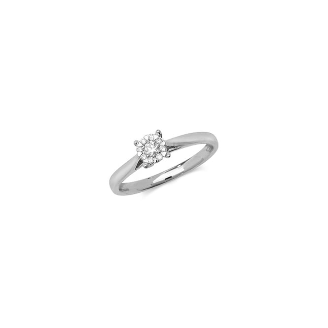 Eternity 9ct White Gold Diamond Cluster Ring