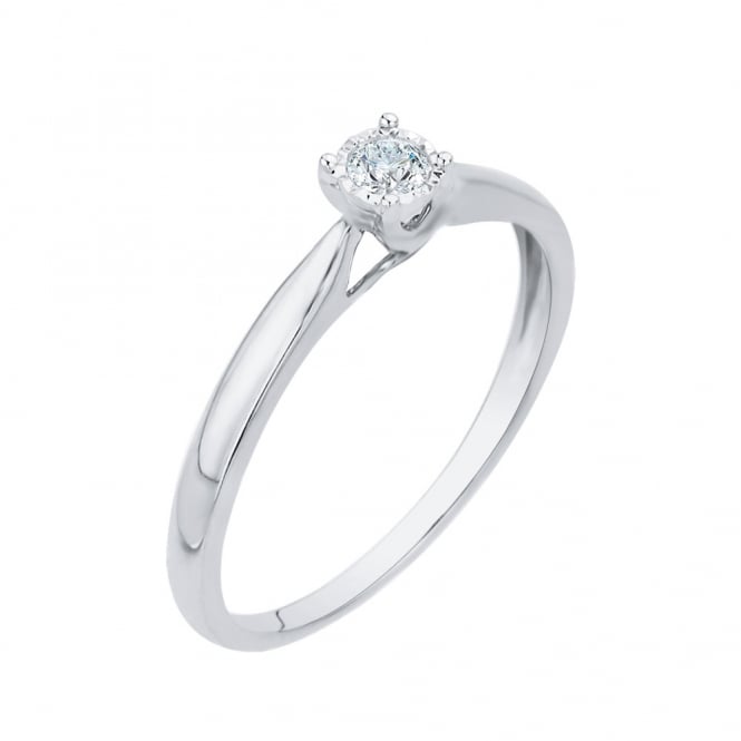 Eternity 9ct White Gold Diamond Solitaire Ring