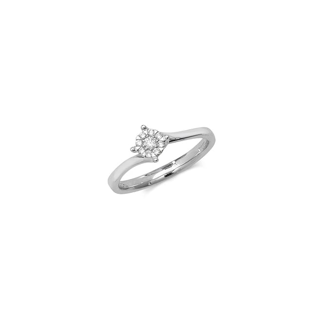Eternity 9ct White Gold Diamond Twist Cluster Ring
