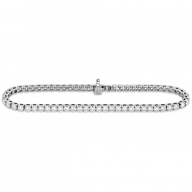 Eternity 9ct White Gold Round Lab Diamond Tennis Bracelet 5 Carats