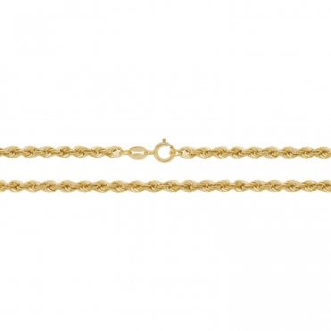9ct Y 22" Hollow Rope Chain