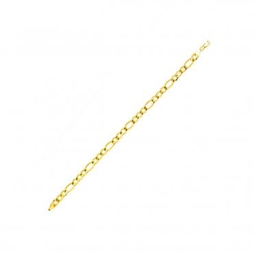 9ct Y" 8 1/4" Hollow 3+1 Figaro Blt