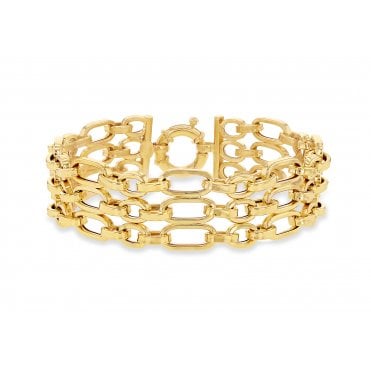 9ct Y 8" 3Strand Figaro Bracelet