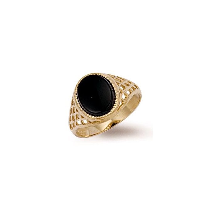 Eternity 9ct Y Mens Oval Onyx Ring Size S