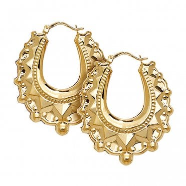 9ct Y Oval Spike Creoles