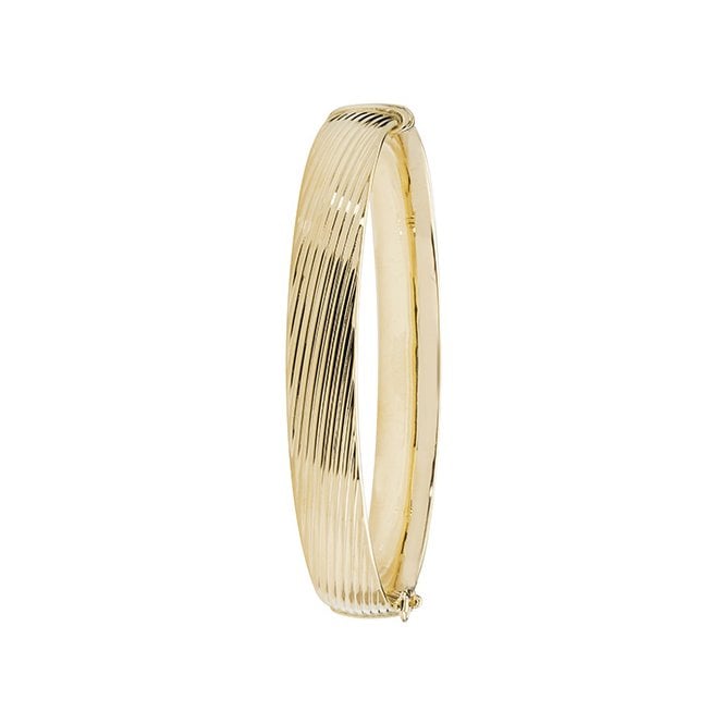 Eternity 9ct Y Oval Wide Ribbed Hollow Bangle