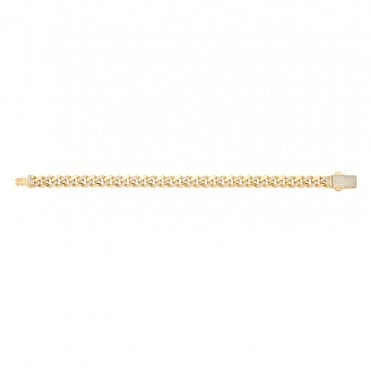 9ct Yellow Gold 8" Cubic Zirconia Curb Bracelet