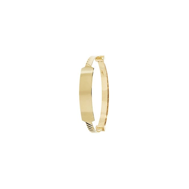 Eternity 9ct Yellow Gold Kids Diamond Cut Expanding ID Bangle