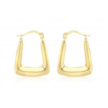 9ct Yellow Gold Medium Handbag Creole Earrings