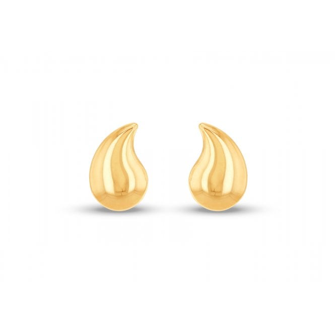 Eternity 9ct Yellow Gold Mini Curved Teardrop Stud Earrings