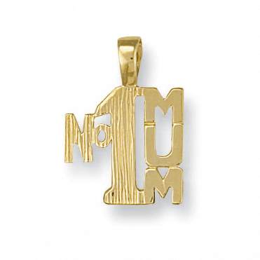 9ct Yellow Gold No.1 Mum Pendant & 16" Chain