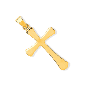 9ct Yellow Gold Small Plain Cross Pendant & 16" Chain