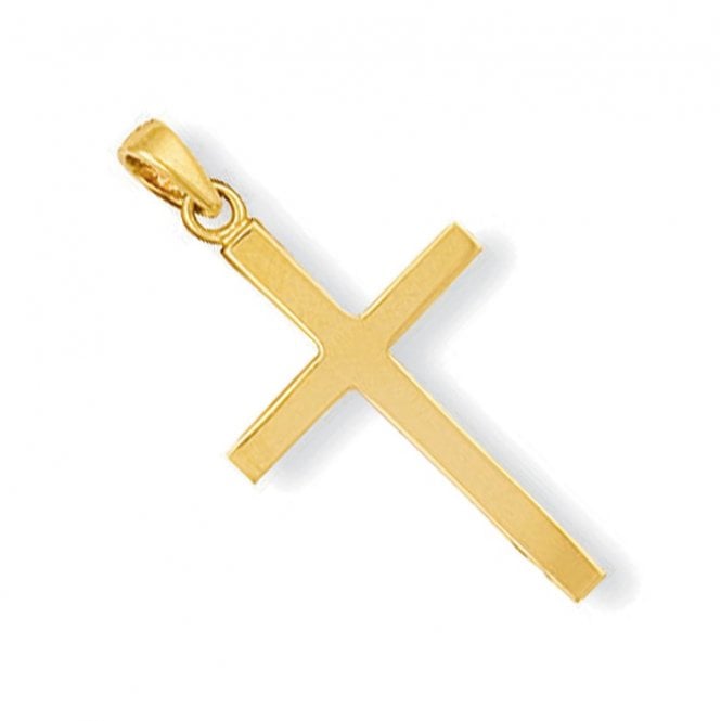 Eternity 9ct Yellow Gold Small Polished Cross Pendant & 16