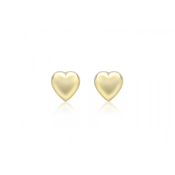 Eternity 9ct Yellow Gold Small Puffed Heart Stud Earrings
