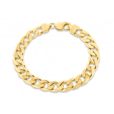 Gents Sterling Silver Gold Plated Vermeil 250 Curb Bracelet