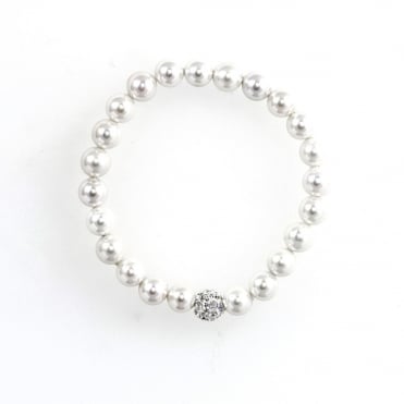 Kids Pearl and Crystal Ball Bracelet