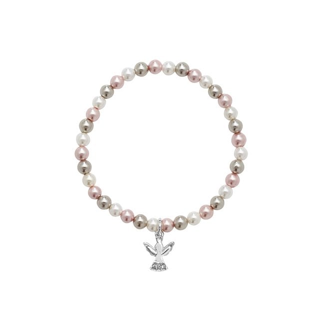 Eternity Kids Sterling Silver Pearl Angel Bracelet