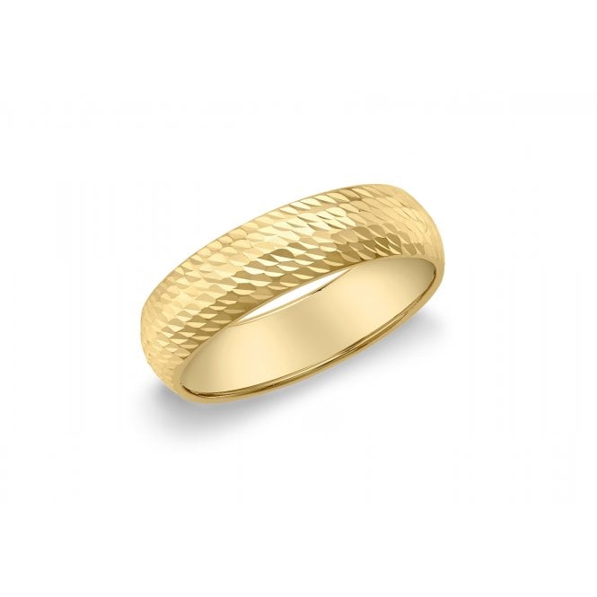 Eternity Ladies 9ct Gold 5mm Diamond Cut Wedding Ring Size L