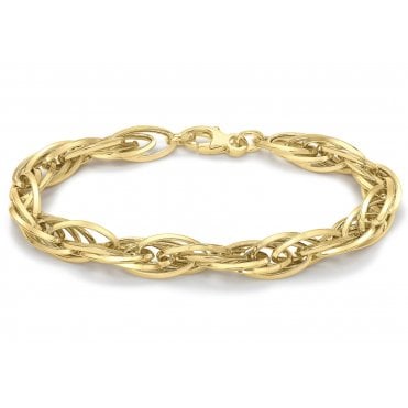 Ladies 9ct Gold Chunky Fancy Hollow Prince of Wales Bracelet