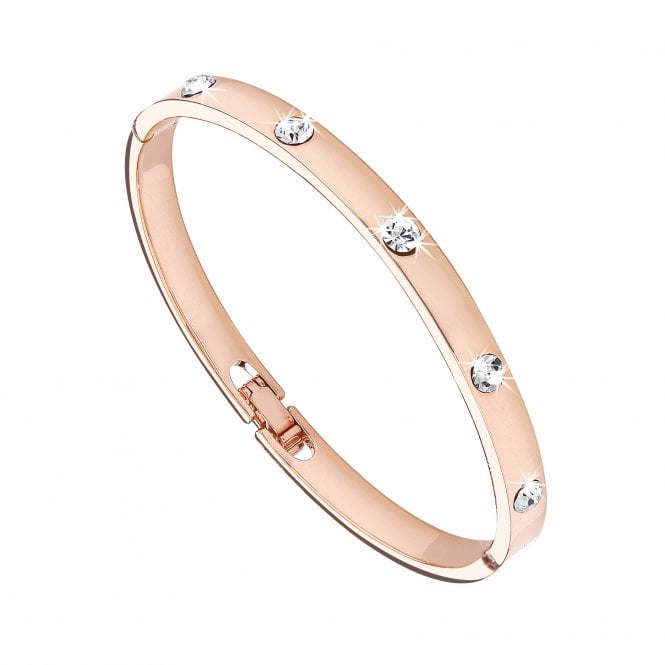 Eternity Ladies Rose Gold Plated Crystal Oval Bangle