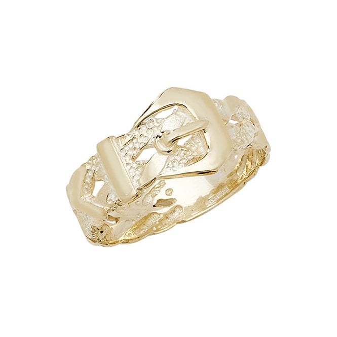 Eternity Mens 9ct Gold Mens Plaited Buckle Ring Size T