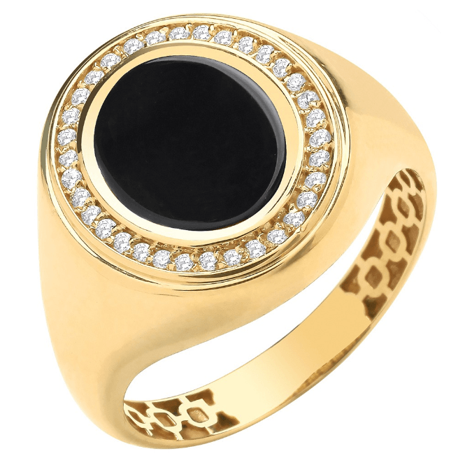 Eternity Mens Oval Onyx/CZ Ring S