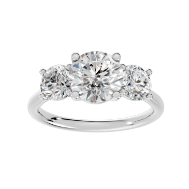 Platinum 3 Stone Straight Lab Diamond Ring 1.29 Carats