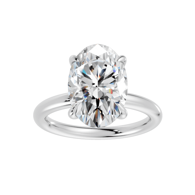 Eternity Platinum 4 Claw Oval Cut Solitaire Lab Diamond Ring 1.55 Carats Size N