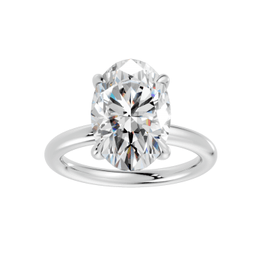Platinum 4 Claw Oval Cut Solitaire Lab Diamond Ring 1.55 Carats Size N