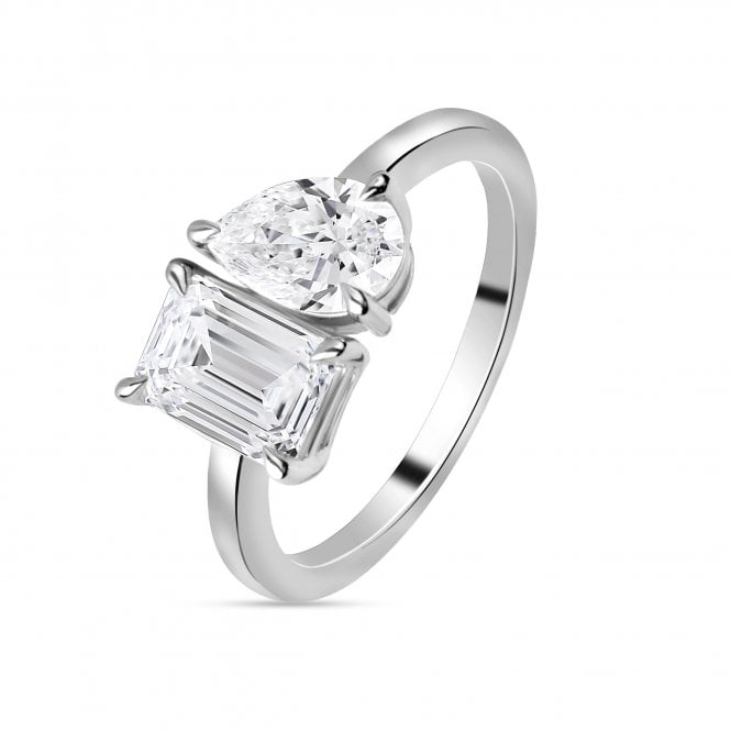 Eternity Platinum Moi Est Toi 2 Stone Lab Diamond Ring 2.1 Carats